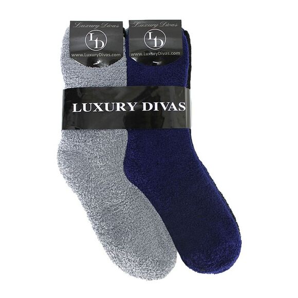 Solid Color Toasty Plush 6 Pack Fuzzy Socks - Picture 3 of 8